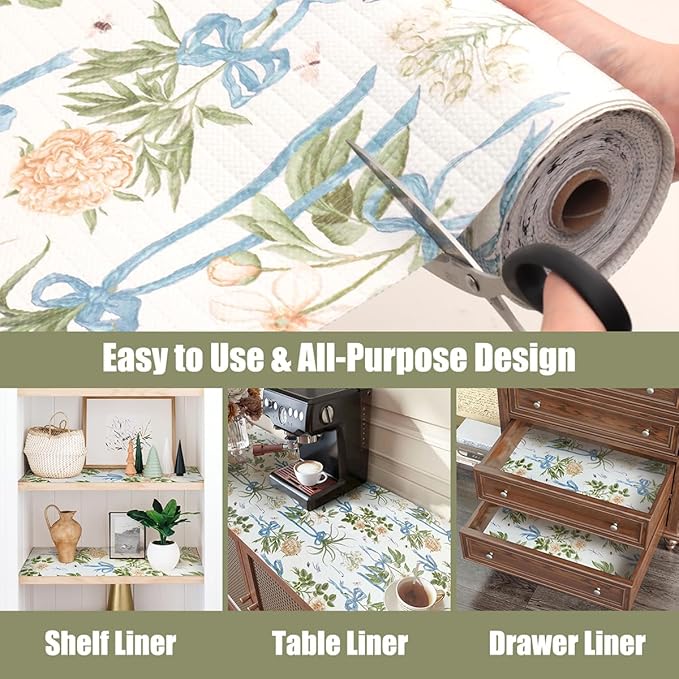 Drawer and Shelf Liner for Kitchen Cabinets Non Adhesive Cabinet Liners Floral - Image 4