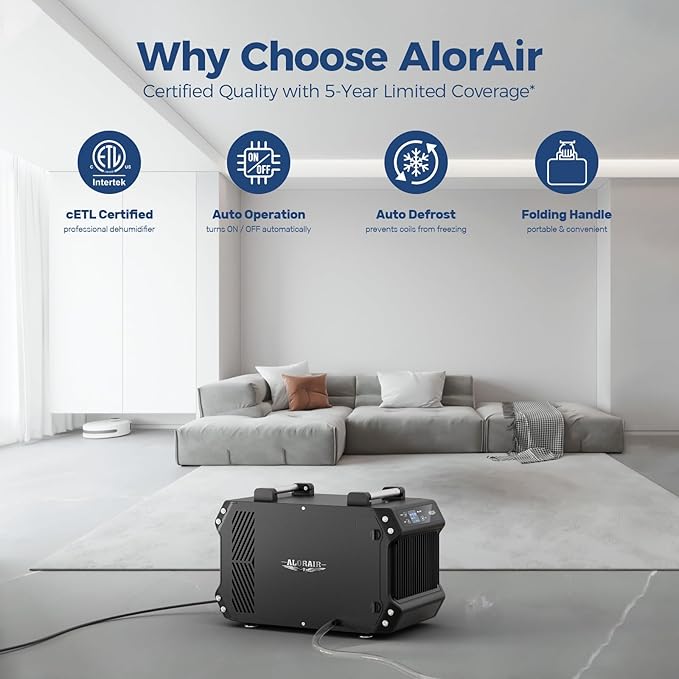 ALORAIR Crawlspace Dehumidifiers, 145 Pint Commercial Dehumidifier - Image 5