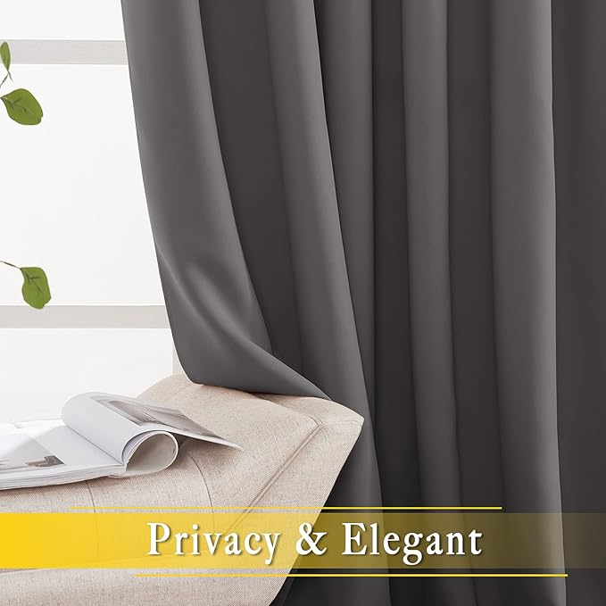 NICETOWN Sliding Door Curtains, Wide Thermal Blackout Patio Door Curtain Panel - Image 4
