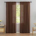 DONREN Cocoa Brown Back Tab Curtains 78 Inches Long 2 Panels by DONREN