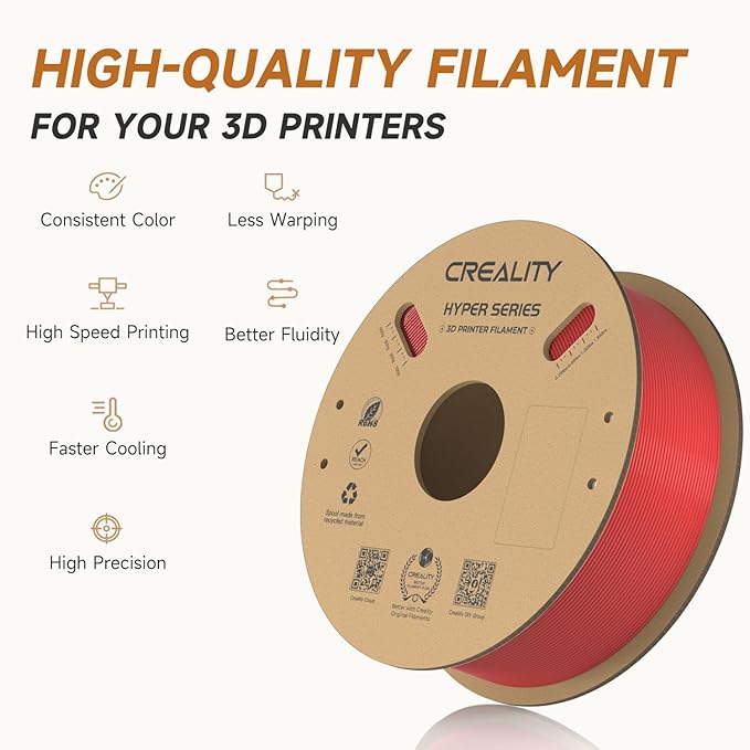 Official Creality Hyper PLA Filament 1.75mm Blue & Red 2KG, 30-600mm/s High - Image 8