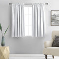 DONREN Greyish White Rod Pocket Curtain Panels Thermal Insulated Room Darkening by DONREN