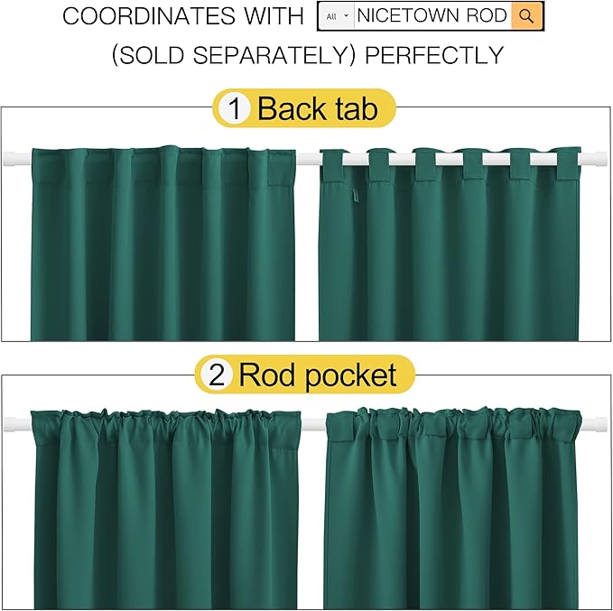 NICETOWN Bedroom Blackout Curtain Panels - Image 3