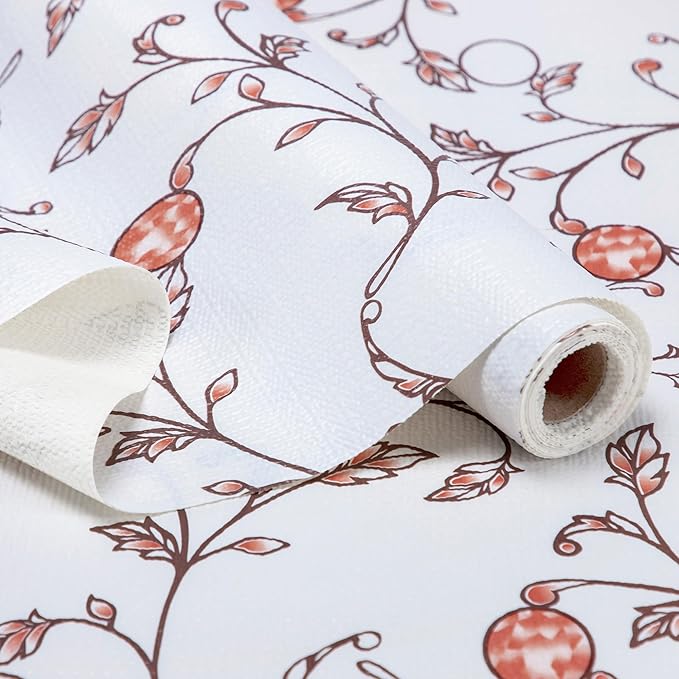 RAY STAR Shelf Liner, Non Adhesive Wisteria Pink Floral Kitchen Cabinet Liner by RAYSTAR