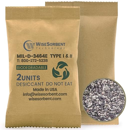 Kraft Clay Desiccants Packs for Safe, 66 Gram 80 Pack Dehumidifier for Gun Safe by Wisesorb