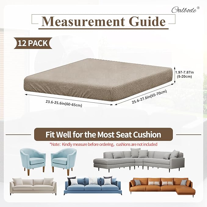 12Pcs Outdoor Stretch Cushion Covers, Waterproof Outdoor Chair Cushion Covers - Image 2
