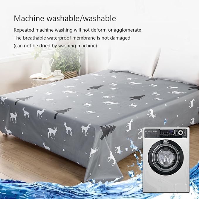 SIELUNO Waterproof Bed Sheet Flat Sheets Lightweight, Mattress Protector Sheet - Image 5