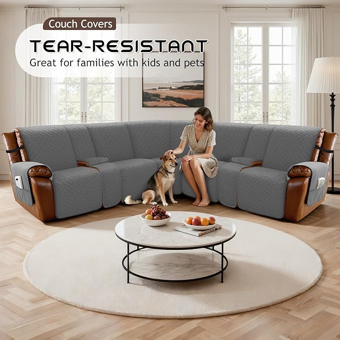Arfntevss Waterproof Recliner Sectional Couch Covers - Image 7