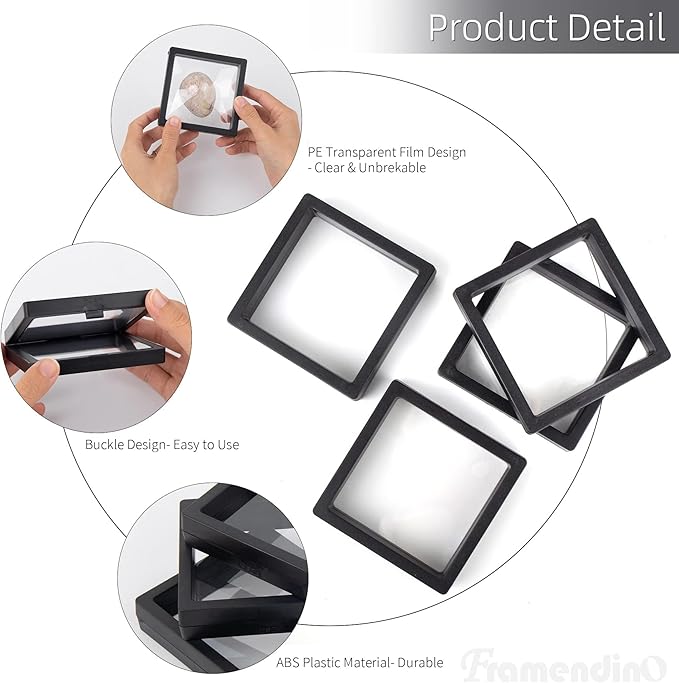Framendino, 20 Pack Black 3D Floating Frame Display Case Challenge Coin - Image 4