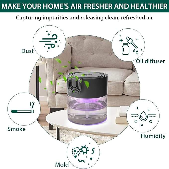 Water Air Purifiers for Home, Oxyvana Quiet Variable Speed Water Based Air - Image 6