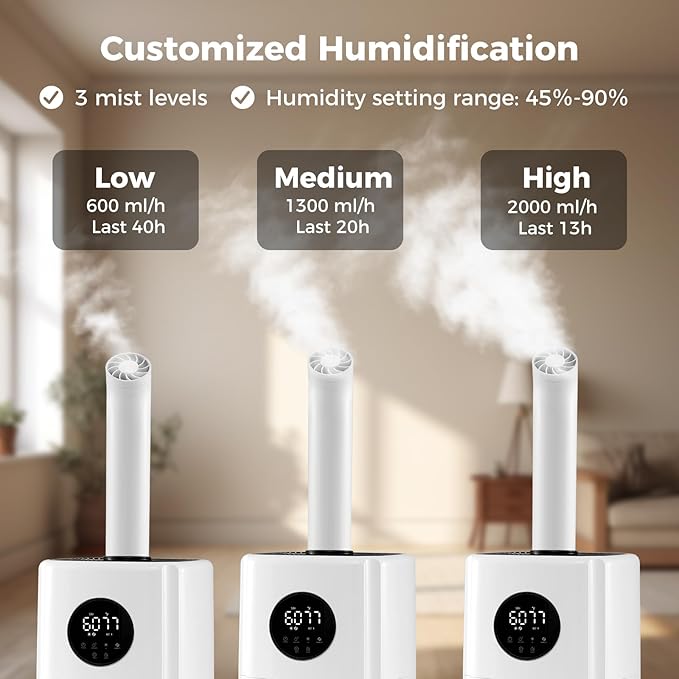 COSTWAY 21L/5Gal Humidifier for Large Room, Top Fill Whole House Humidifier - Image 4