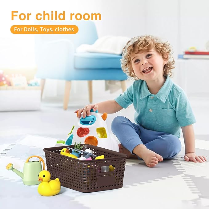 Brown Plastic Storage Baskets - Image 3