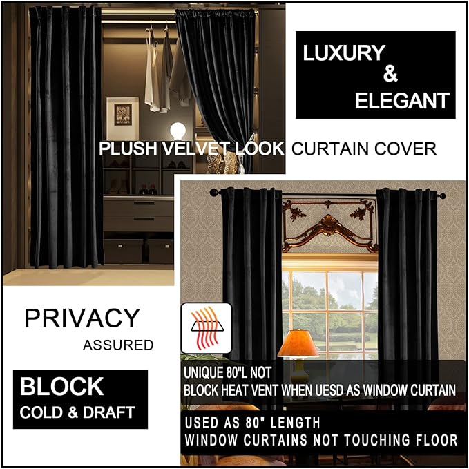 XTMYI Velvet Blackout Door Curtain Panels - Image 3