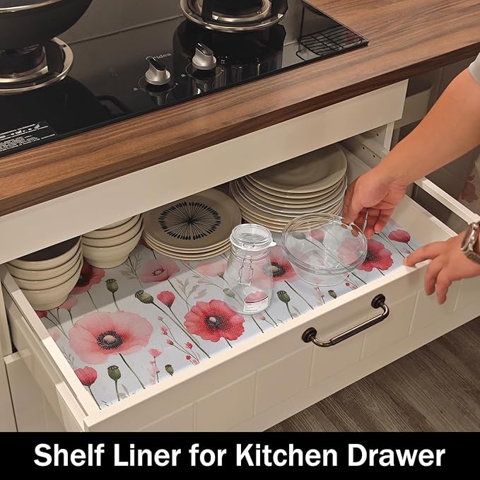 Floral Shelf Liners Strong Non-Slip and Non Adhesive 12IN x 10FT Shelf and - Image 4