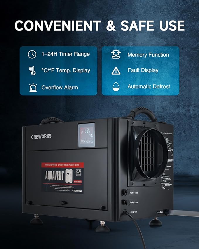 CREWORKS 130 PPD Crawl Space Dehumidifier, Commercial Dehumidifier - Image 2