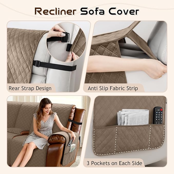 Arfntevss Waterproof Recliner Sectional Couch Covers - Image 4