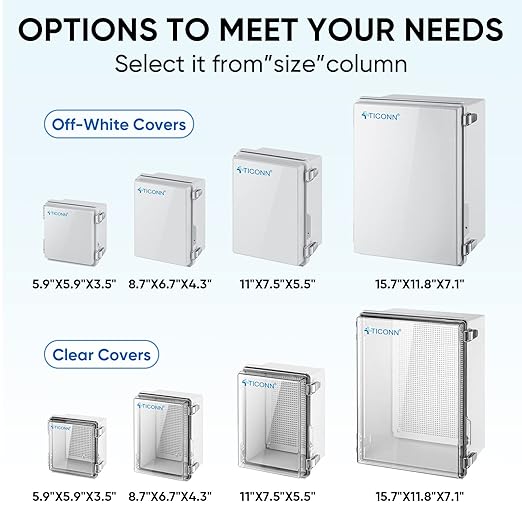TICONN Waterproof Electrical Junction Box IP67 ABS Plastic Enclosure - Image 3