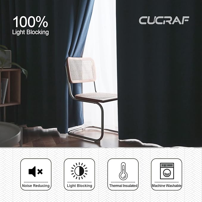 CUCRAF Full Blackout Curtains Energy Efficient - Image 5
