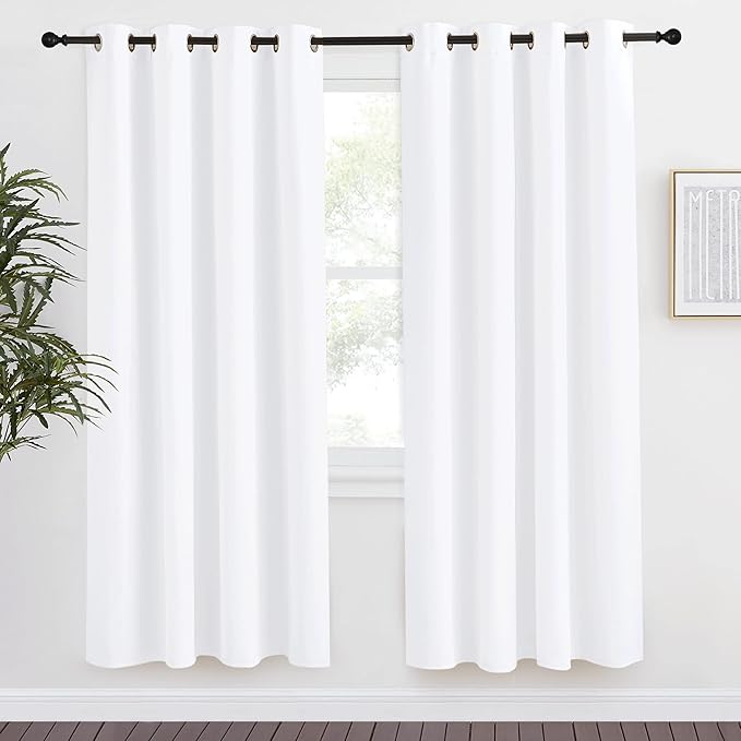 NICETOWN Room Darkening Window Treatment Curtain, Pure White, Single Panel by NICETOWN