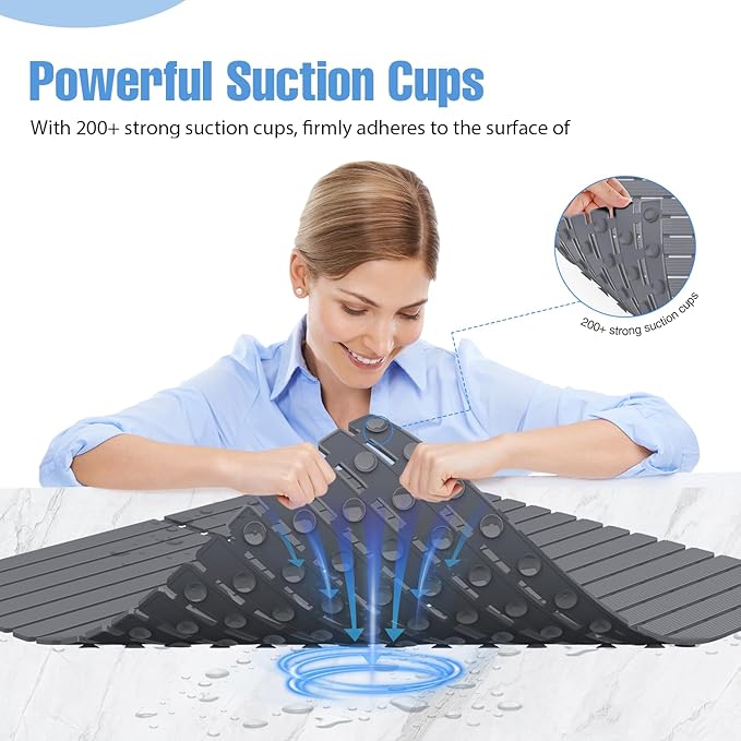 ​Shower Mat Non-Slip Bath Mat for Tub and Shower Stall, 200+ Suction Cups - Image 2