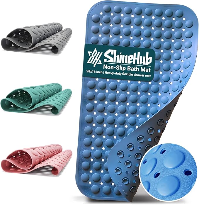 Non-Slip Bath Mat for Tub Shower, TPE Machine Washable Bathroom Essentials by Unknown