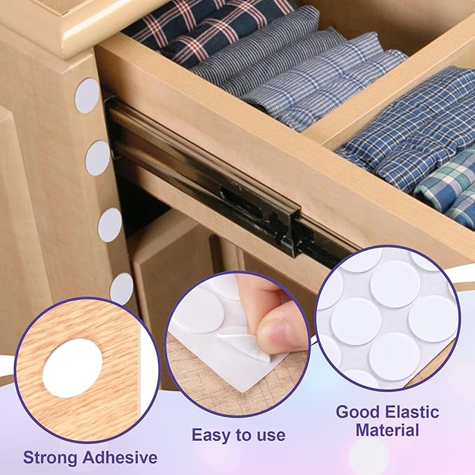400 Pcs Small Felt Furniture Pads, Self-Adhesive EVA Foam Dot Circles, Round - Image 4