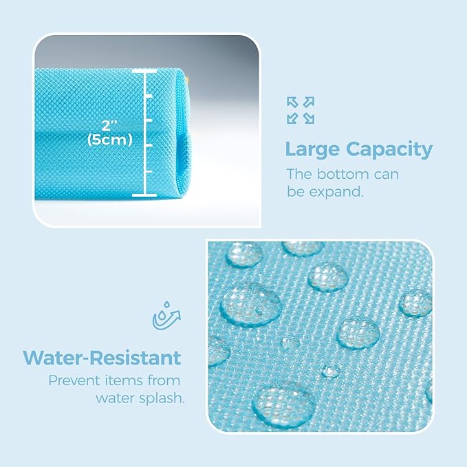 pack all 3 Pcs Water-Resistant Material Zipper Pouch Set, Mesh Zipper Bags - Image 6