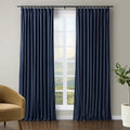 TWOPAGES Luxury Velvet Curtain Pinch Pleated Navy Blue Curtain 108 inch Long by TWOPAGES