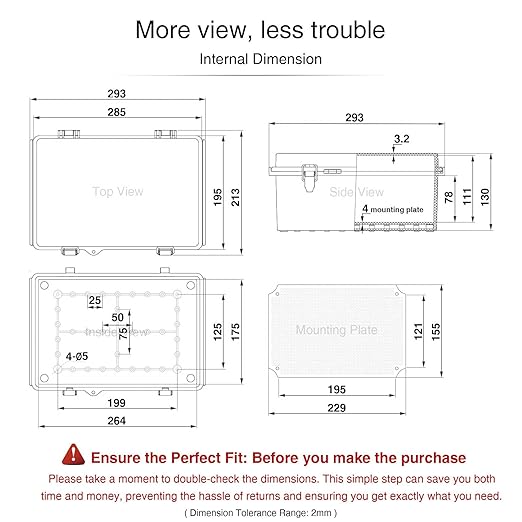 QILIPSU Junction Box IP67 Waterproof Plastic Electrical Enclosure Outdoor - Image 6