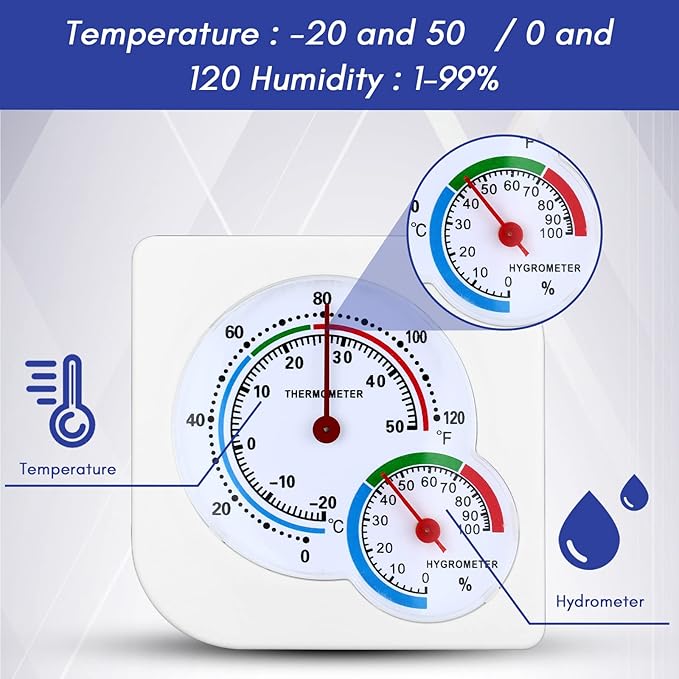 Kathfly 6 Pcs Indoor Thermometer and Humidity Gauge Indoor Mini Thermometer - Image 3