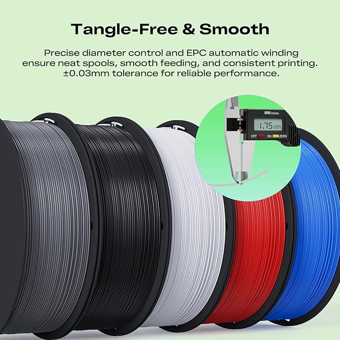 Creality 3D Printer Filament, 1.75mm Bundle 2kg PLA Printer Filament, - Image 3