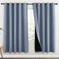 NICETOWN 100% Blackout Window Curtain Panels, Vintage Blue, 2 Pieces, 62-inch by NICETOWN