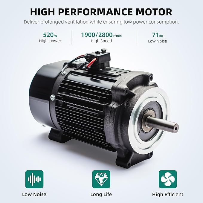 YITAHOME Two Speed Exhaust Fan 12 Inch, Utility Blower Extractor Fan - Image 4