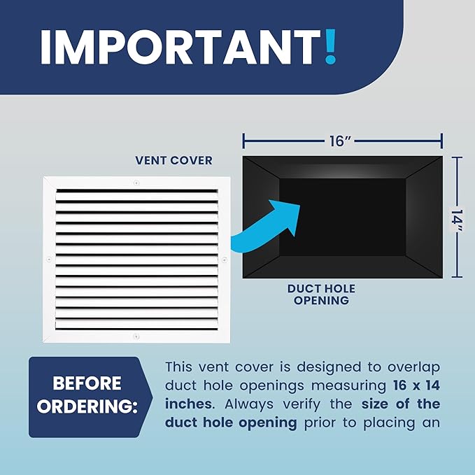 16x14 Inch Air Return Vent Cover Decorative – Premium Aluminum AC Vent Cover - Image 4