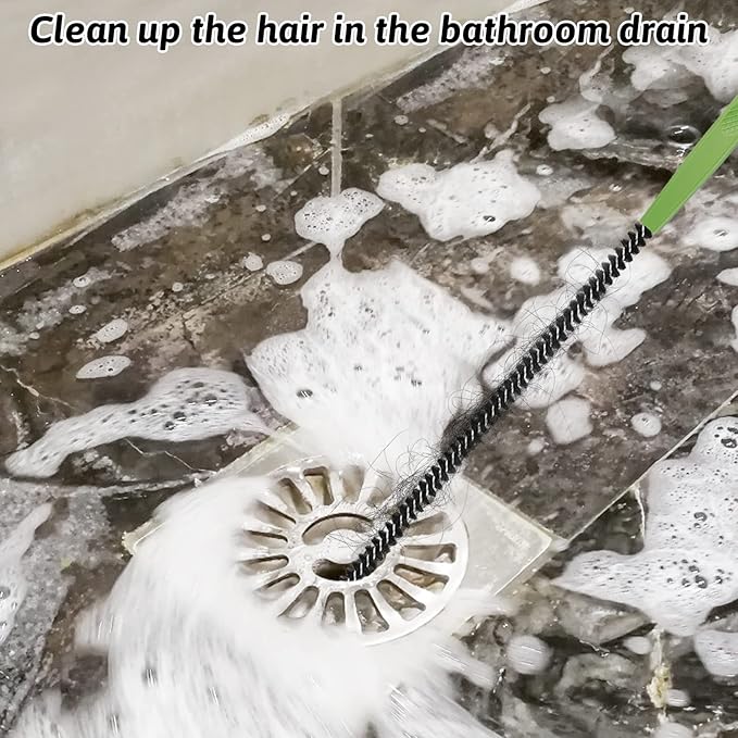 Sewer Drain Brush, Drain Clog Remover, 19.8inch Flexible Long Pipe Snake Hair - Image 5