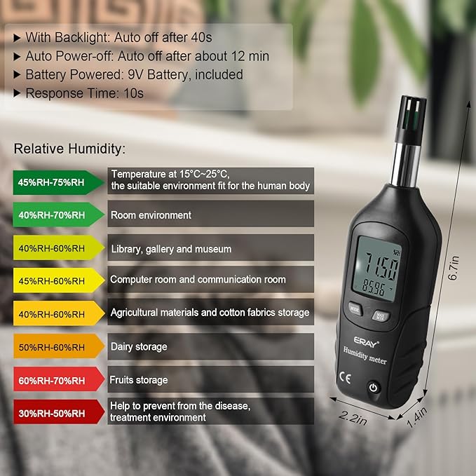 ERAY Digital Psychrometer Thermometer Hygrometer - Image 3