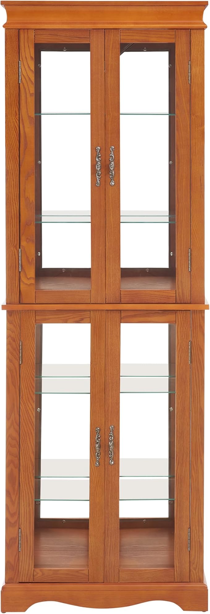 Glass Curio Cabinet with Lights & Adjustable Shelves, Corner Cabinet - Image 7