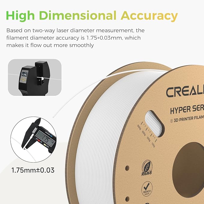 Creality Hyper PLA Filament Bundle White 4KG, No-Tangling Stronger Toughness - Image 7