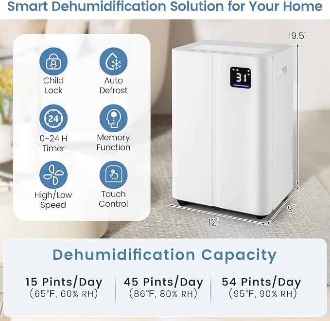 ARLIME 4500 Sq.Ft Dehumidifier for Basement, 54 Pints Dehumidifier - Image 7