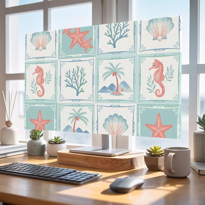 Summer Ocean Beach Palms Indoor TV Cover, Elastic TV Screen Protector Coastal - Image 5