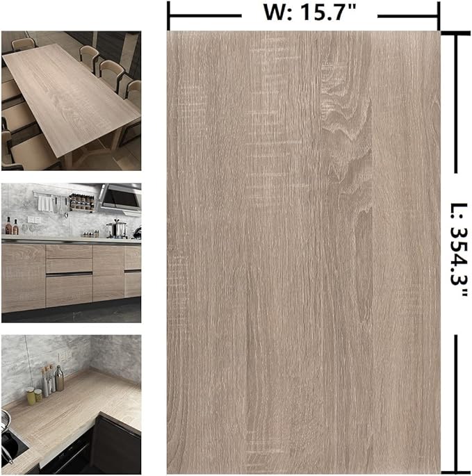 15.7"x 354" Gray Wood Wallpaper Textured Peel and Stick Wallpaper Wood Grain - Image 7