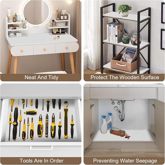 OcePor Non-Adhesive Drawer and Shelf Liner 12IN x 30FT, Non Slip Cabinet and - Image 7