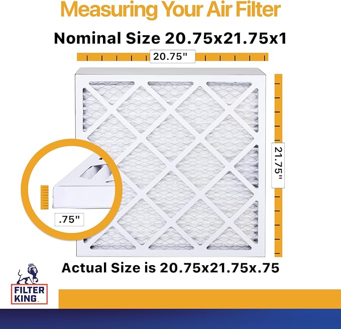 Filter King Air Filters 20.75x21.75x1 | 12 Pack | MERV 13 | HVAC Pleated AC - Image 2