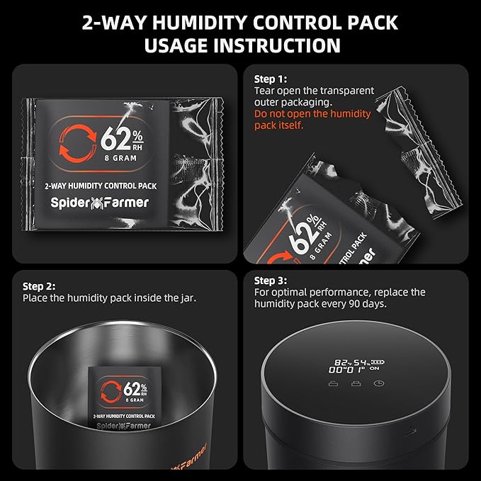 Spider Farmer 62% RH 8g Size Two-Way Humidity Control Packs, 10 Packs, Each - Image 6