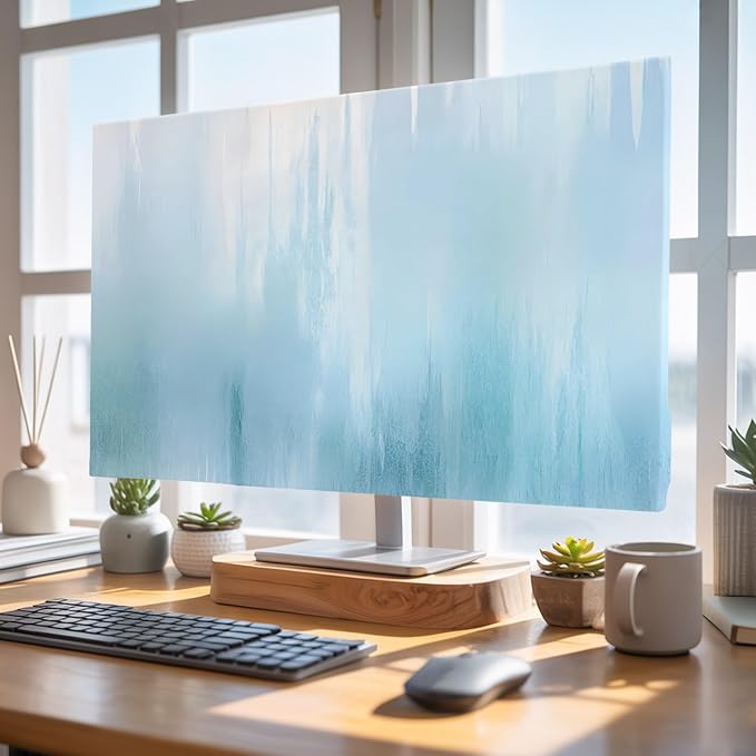 Minimalist Blue Background Indoor TV Cover, Elastic TV Screen Protector Solid - Image 5