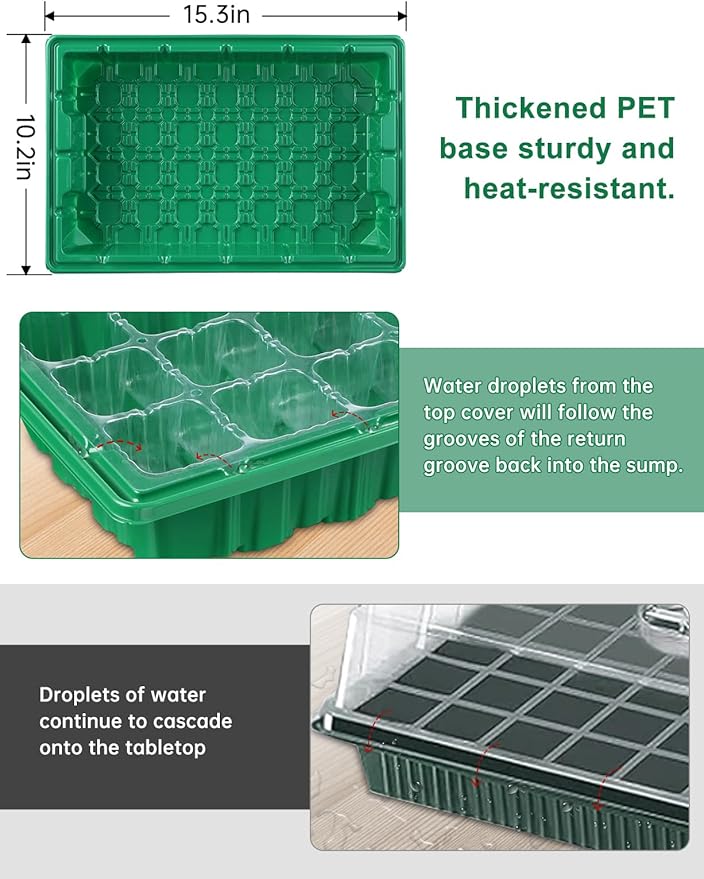2 Packs Large Seed Starter Tray, Adjustable Brightness and Timer - Image 5