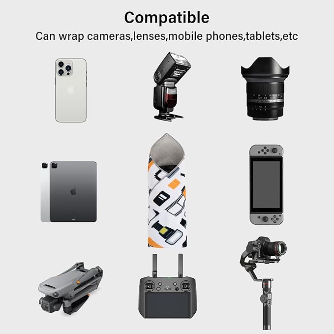 Camera Wrap, Anti-Scratch Lens Protective Wrap pouche, Magic Self-Adhesive Cloth - Image 6
