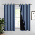 NICETOWN 100% Blackout Curtain Panel, Thermal Insulated Black Liner Curtain by NICETOWN
