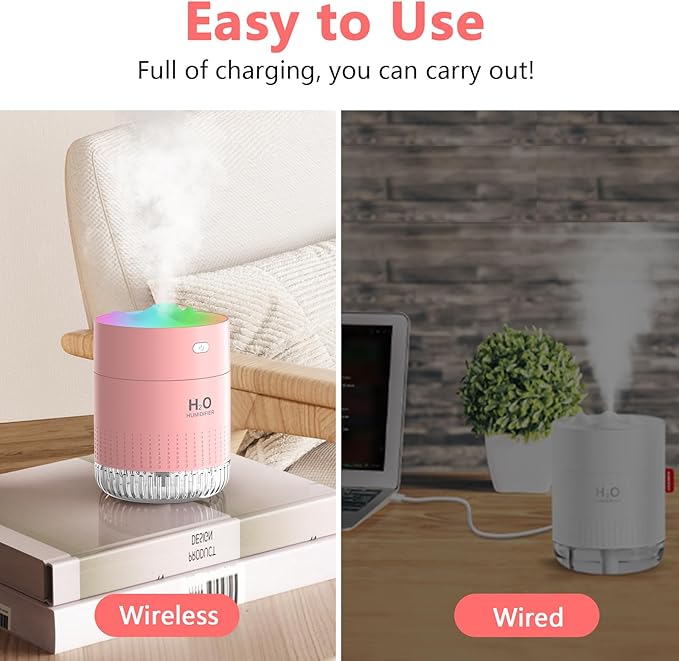 Portable Small Humidifiers for Bedroom Baby, Rechargeable Mini Cool Mist Plant - Image 7