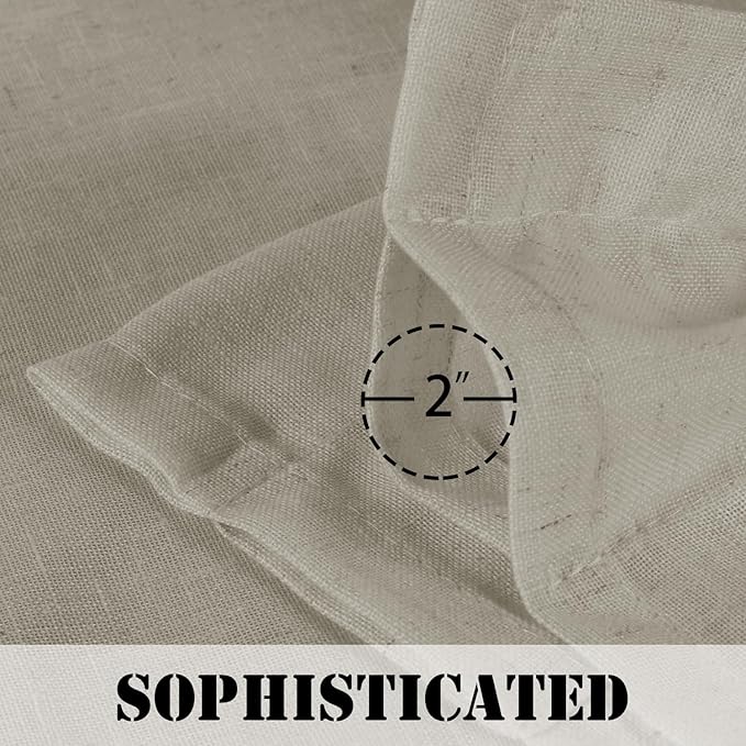 H.VERSAILTEX Linen Curtains Elegant Natural Linen Blended Curtains Energy Light - Image 3
